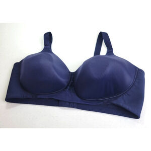 Vanity Fair Beauty Back Navy Blue Full Figure Smoother Wire Free Bra Size 44D